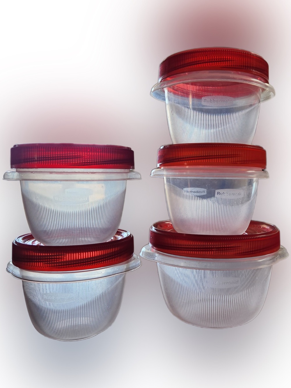 Rubbermaid Take Alongs Twist And Seal 5 Piece Food Storage Set - Clear/Red